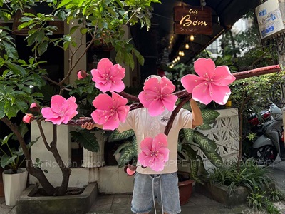 Cành mai đào Bonsai khổng lồ nhiều màu [Thủ công - Nhẹ] D180cm CANHHOA-10